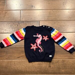Versace Young Navy Seahorse Kids Sweater